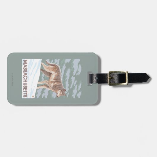 MassachusettsWolf Scene Bagagelabel (Voorkant horizontaal)