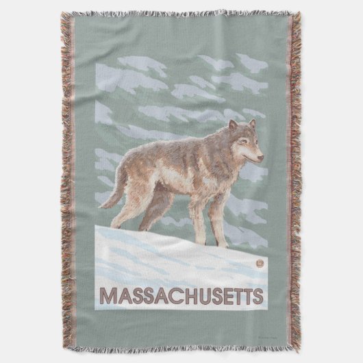 MassachusettsWolf Scene Deken (Voorkant Verticaal)