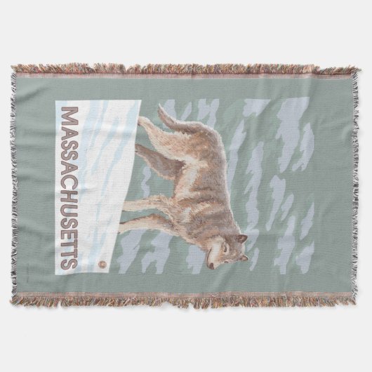 MassachusettsWolf Scene Deken (Voorkant)
