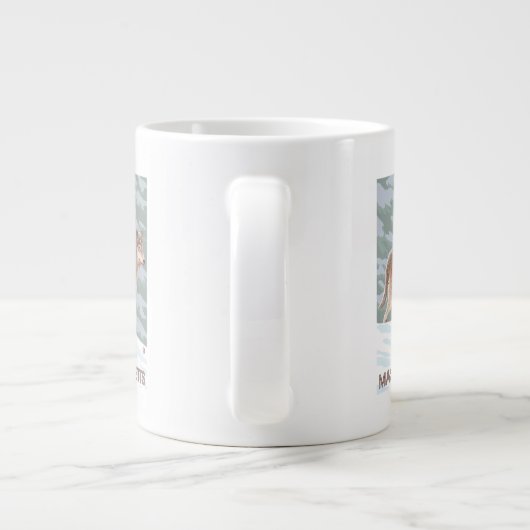 MassachusettsWolf Scene Grote Koffiekop (Achterkant)