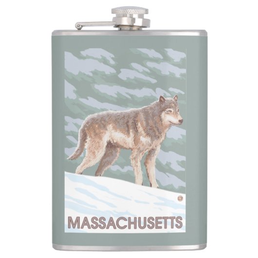 MassachusettsWolf Scene Heupfles (Voorkant)