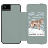 MassachusettsWolf Scene Incipio iPhone Portemonnee Hoesje (Agenda Open)