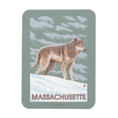 MassachusettsWolf Scene Magneet (Verticaal)