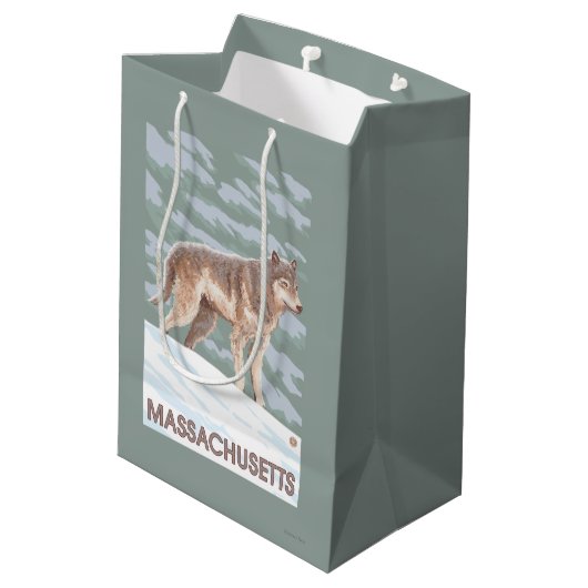 MassachusettsWolf Scene Medium Cadeauzakje (Achterkant Gekanteld)