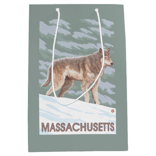 MassachusettsWolf Scene Medium Cadeauzakje (Voorkant)