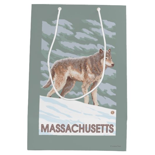 MassachusettsWolf Scene Medium Cadeauzakje (Achterkant)