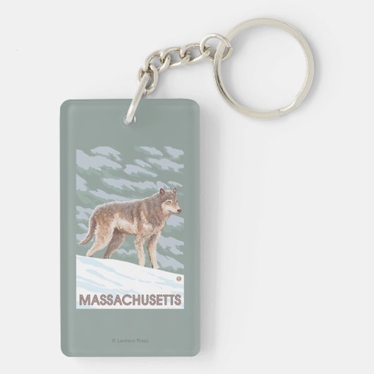 MassachusettsWolf Scene Sleutelhanger (achterkant)