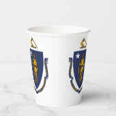 Massachusite Flag & Seal, Flag of Massachusetts Papieren Bekers (Rechts)