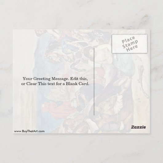 Massacre at Chios (onderzoek) van Eugene Delacroix Briefkaart (Achterkant)