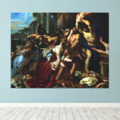 Massacre of the Innocents by Peter Paul Rubens Canvas Afdruk (Insitu (Houten vloer))