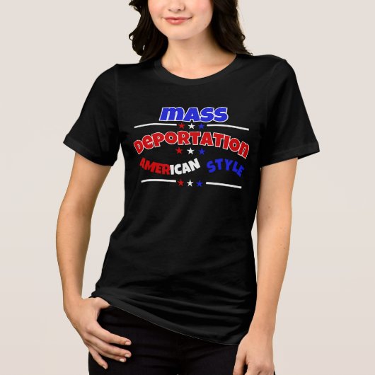 MASSADEPORTATIE: AMERIKAANSE STIJL Tri-Blend SHIRT (Voorkant)