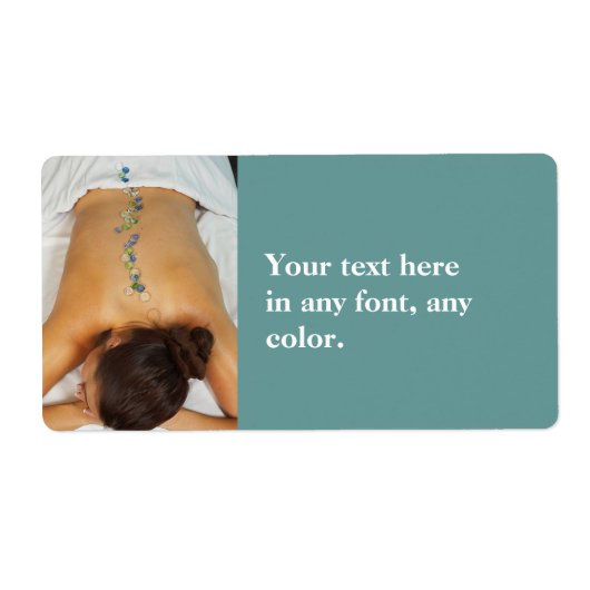 Massaetiket wolsteen etiket (Voorkant)