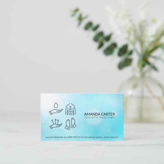 Massage | Acupunctie Holistische geneeskunde Visitekaartje (Staand voorkant)