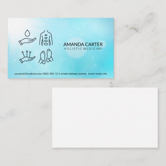 Massage | Acupunctie Holistische geneeskunde Visitekaartje (Voorkant / Achterkant)