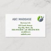 MASSAGE Alternatief holistisch integratief Visitekaartje (Voorkant)