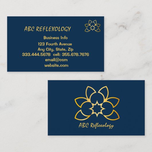 MASSAGE Alternatieve holistische REFLEXOLOGIE Visitekaartje (Voorkant / Achterkant)