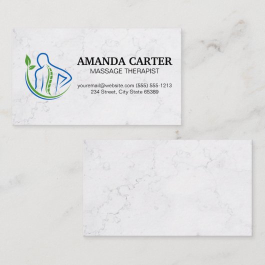 Massage Back Diagram Logo Visitekaartje (Voorkant / Achterkant)