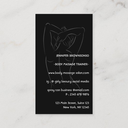 Massage bloeddruk zwarte bloedlichaampjes visitekaartje (Achterkant)