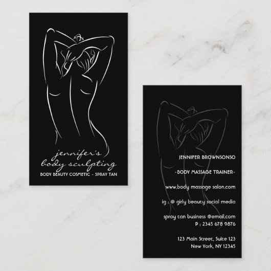 Massage bloeddruk zwarte bloedlichaampjes visitekaartje (Voorkant / Achterkant)