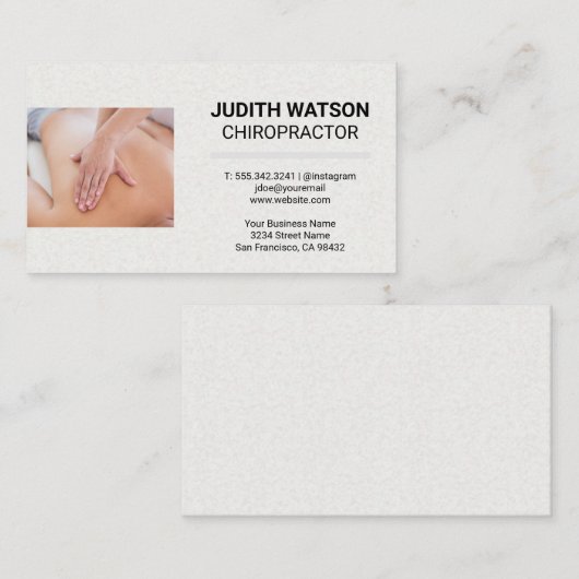 Massage Chiropractor Sessie Visitekaartje (Voorkant / Achterkant)