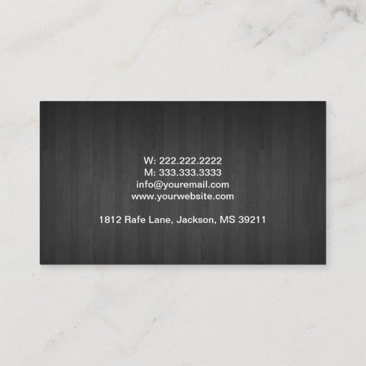 Massage Chiropractor Therapist Elegant Dark Wood Visitekaartje (Achterkant)