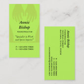 Massage/Chiropractor Visitekaartje/Groen Visitekaartje (Voorkant / Achterkant)
