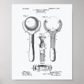 Massage Device 1902 Patent Art White Paper Poster (Voorkant)