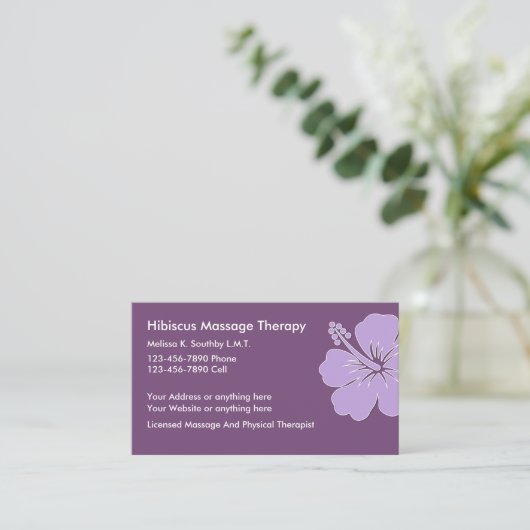 Massage en fysiotherapie visitekaartje (Staand voorkant)