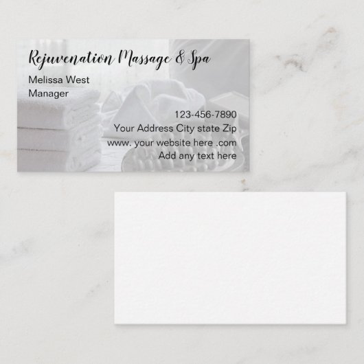 Massage en kuuroord van Classy Beauty Visitekaartje (Voorkant / Achterkant)