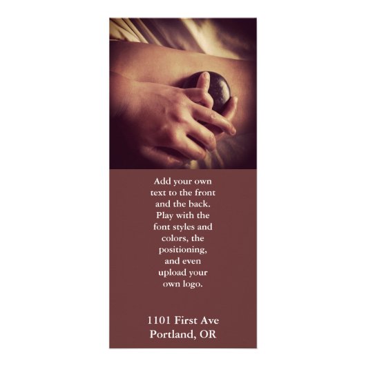 Massage foto van Hot Stone Reclamekaart (Voorkant)