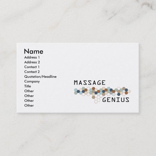 Massage Genius Visitekaartje (Voorkant)