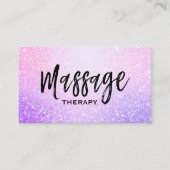 *~* Massage Glitter Roze Lavendel Gradient Sparkle Visitekaartje (Voorkant)
