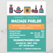 Massage-icoon, Massage Therapie, Massage Salon Flyer (Voorkant)