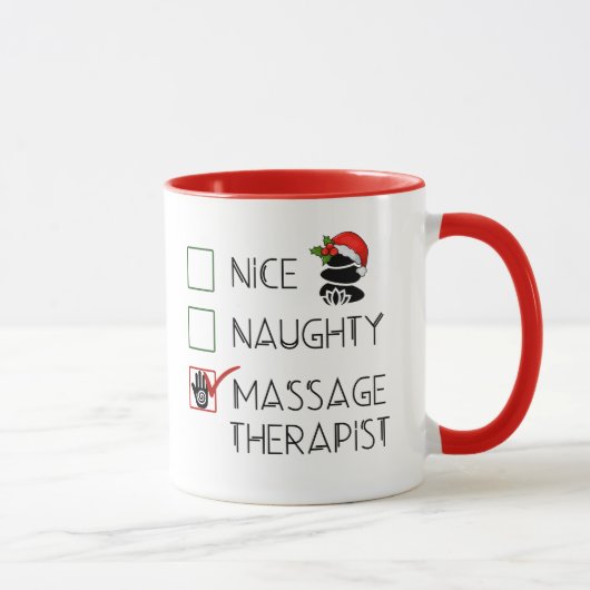 Massage Kerstcadeau Mok (Rechts)