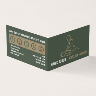 Massage Logo, massagetherapeut, Parlor Loyalty Visitekaartje