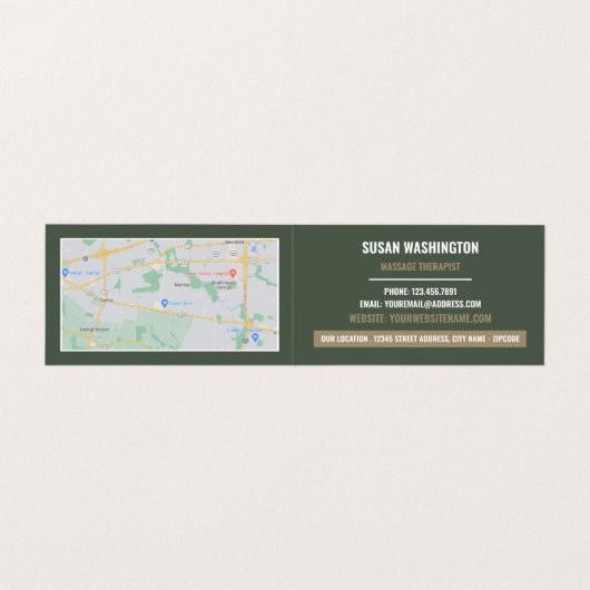 Massage Logo, massagetherapeut, Parlor Loyalty Visitekaartje (Binnenkant ongevouwen)