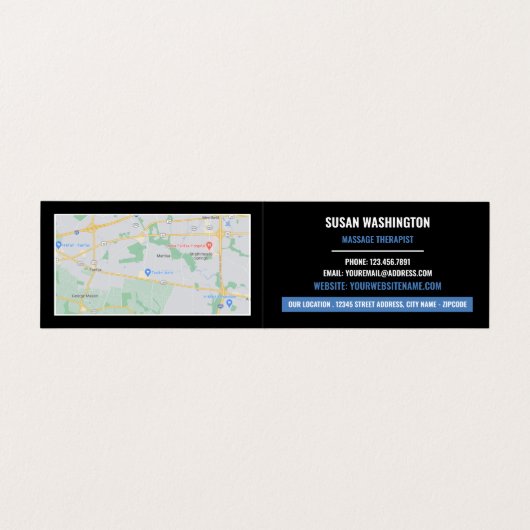 Massage Logo, massagetherapeut, Parlor Loyalty Visitekaartje (Binnenkant ongevouwen)