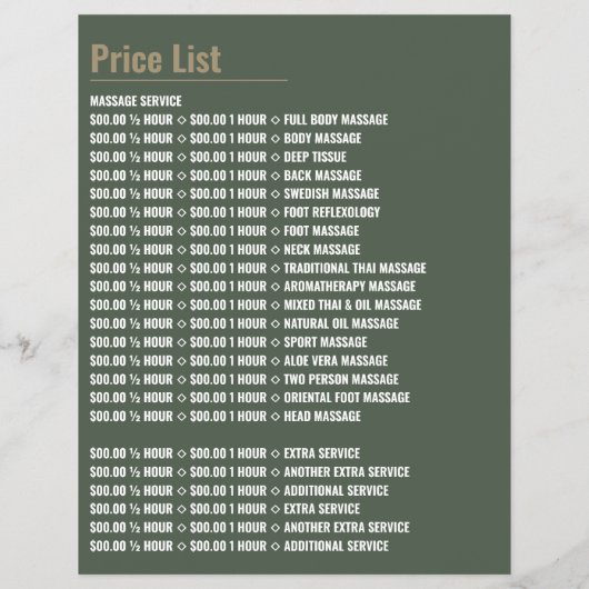 Massage Logo, massagetherapie, massageparlor Flyer (Achterkant)