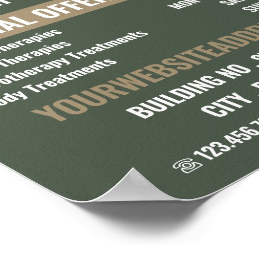 Massage Logo, massagetherapie, massageparlor Poster (Hoek)