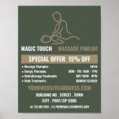 Massage Logo, massagetherapie, massageparlor Poster (Voorkant)