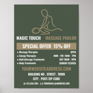 Massage Logo, massagetherapie, massageparlor Poster