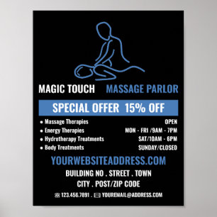 Massage Logo, Massagetherapie, Massagesalon Poster