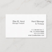 Massage: Massagetherapie Visitekaartje (Achterkant)