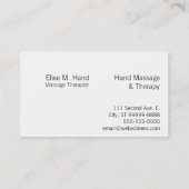 Massage: Massagetherapie Visitekaartje (Achterkant)