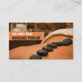 Massage met warme steen, massagetherapeut visitekaartje (Voorkant)