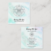 ** Massage Pastel Yoga Heilige Geometrie Reiki Vierkante Visitekaartje (Voorkant / Achterkant)