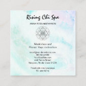 ** Massage Pastel Yoga Heilige Geometrie Reiki Vierkante Visitekaartje (Achterkant)