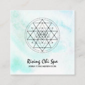 ** Massage Pastel Yoga Heilige Geometrie Reiki Vierkante Visitekaartje (Voorkant)