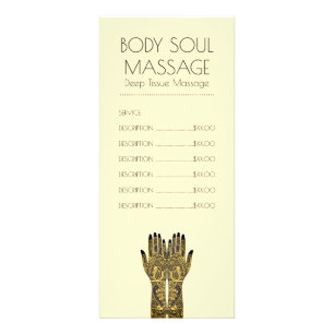 Massage Practice Henna Mehndi Price List Reclamekaart