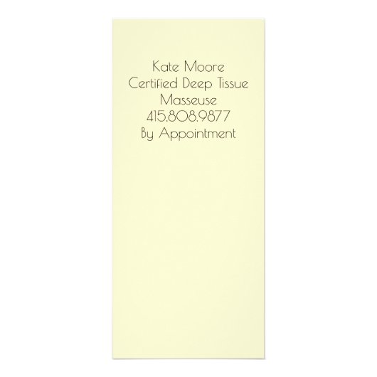 Massage Practice Henna Mehndi Price List Reclamekaart (Achterkant)